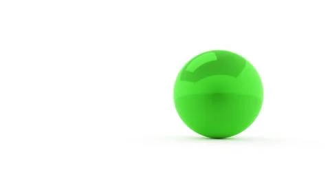 Single green sphere rendered isolated on white background Stock Illustration