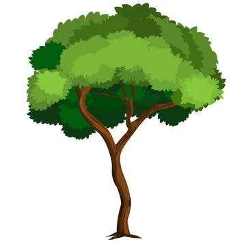 Single green trees Stock Illustration