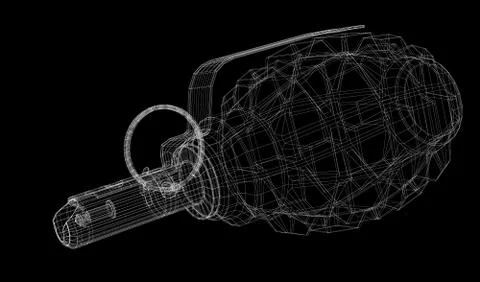 Single grenade with copy space Stock Illustration