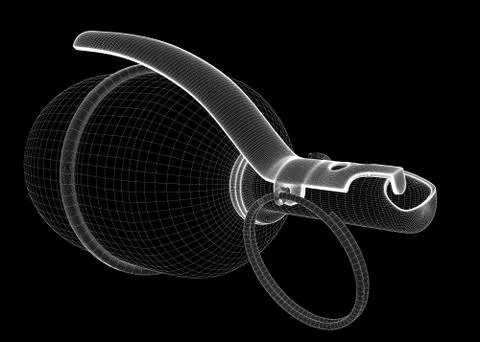 Single grenade with copy space Stock Illustration