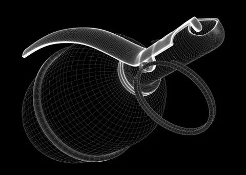 Single grenade with copy space Stock Illustration