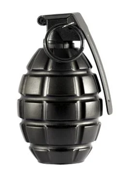 Single grenade on isolated white background Stock Photos