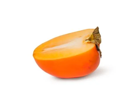 Single half persimmons Stock Photos