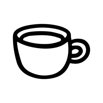 Single hand drawn cup of coffee, chocolate, cocoa, americano or cappuccino Stock Illustration