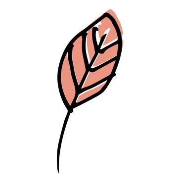 Single hand drawn leaf for autumn decoration. 스톡 일러스트