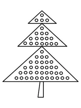 Single hand drawn new year fir tree. Doodle illustration for patterns, winter Illustrazione stock
