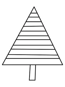 Single hand drawn new year fir tree. Doodle illustration for patterns, winter Stock Illustration