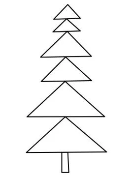 Single hand drawn new year fir tree. Doodle illustration for patterns, winter Stock Illustration
