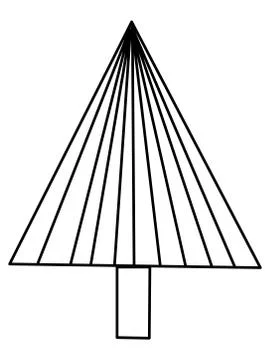 Single hand drawn new year fir tree. Doodle illustration for patterns, winter Stock Illustration