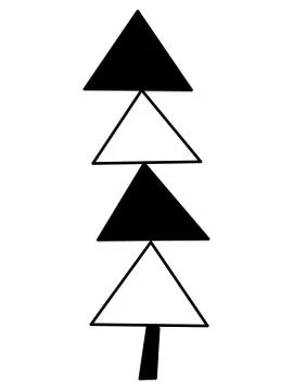 Single hand drawn new year fir tree. Doodle illustration for patterns, winter Illustrazione stock
