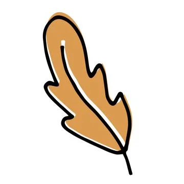 Single hand drawn Oak Leaf for autumn decoration 스톡 일러스트