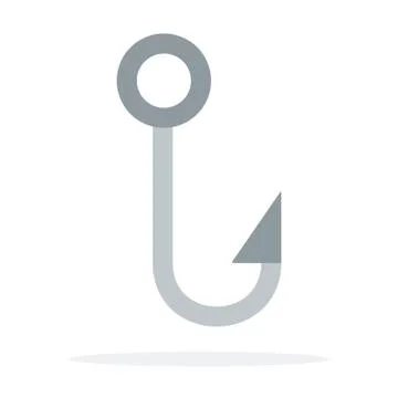 Single hook for fishing flat isolated Stock Illustration