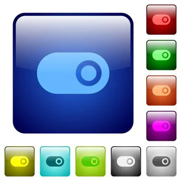 Single horizontal toggle color square buttons 스톡 일러스트