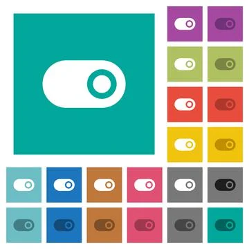 Single horizontal toggle square flat multi colored icons 스톡 일러스트
