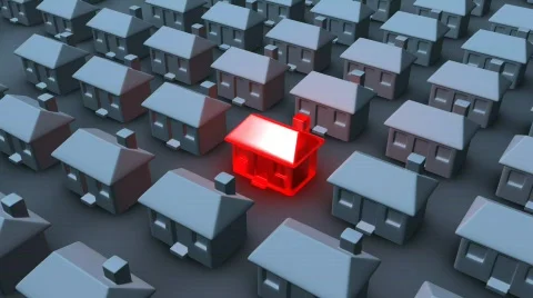 Single House Red Stock Footage 769025