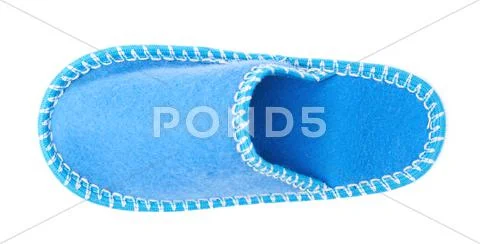 Single house slipper isolated over white background Stock Photos