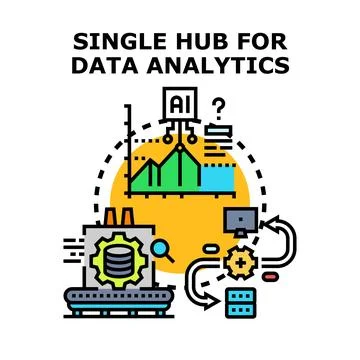 Single hub for centralized data analytics processing Stock Illustration