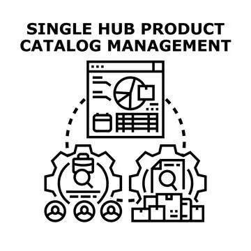 Single hub product catalog management digital system Stock-Illustration