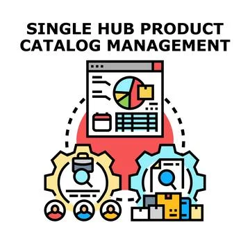 Single hub product catalog management digital system Stock-Illustration