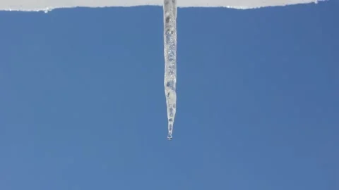 Single icicle with water drops Stock-Footage 108648837