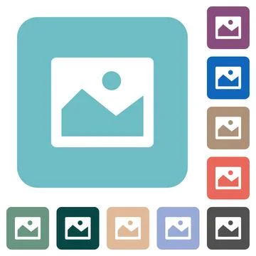 Single image alternate rounded square flat icons Stock Illustration