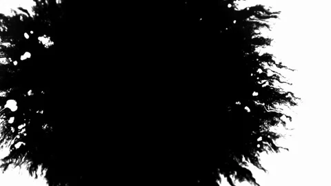 Single ink drop spreads to form large black circle Stock Footage 329667531