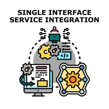 Single interface service integration concept vector illustration Stockillustratie