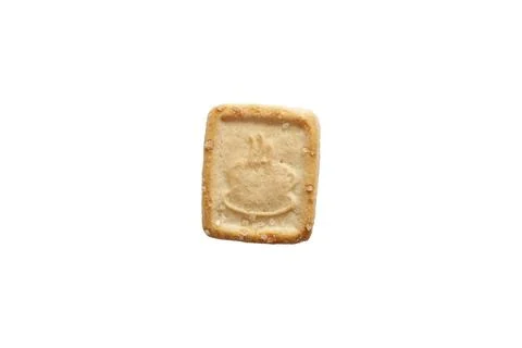 Single isolated biscuit in white background Foto stock