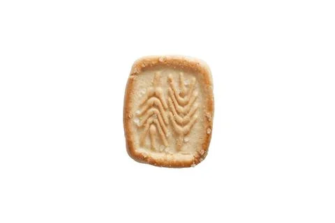 Single isolated biscuit in white background Fotos Stock