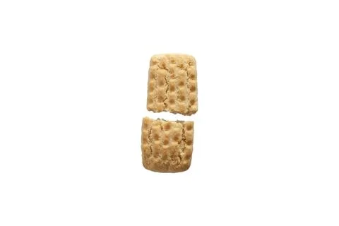 Single isolated broken biscuit in white background Stock Photos