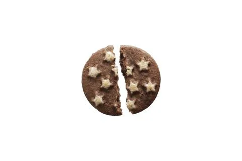 Single isolated broken biscuit in white background Stock Photos