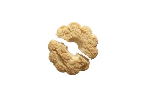 Single isolated broken biscuit in white background Stock Photos