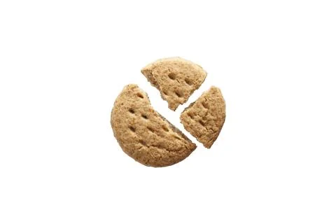 Single isolated broken biscuit in white background Stock Photos