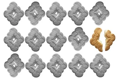 Single isolated broken biscuit in white background Stock Photos