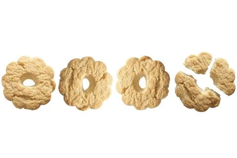 Single isolated broken biscuit in white background Stock-Fotos