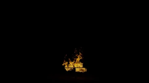 Single Isolated Flame VFX Overlay against black Stock Footage 327508366