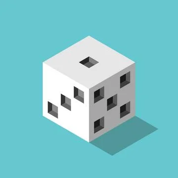 Single isometric minimal dice Stock Illustration