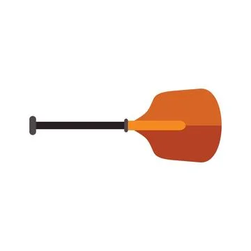Single kayak paddle lying horizontally isolated on white background Stock Illustration