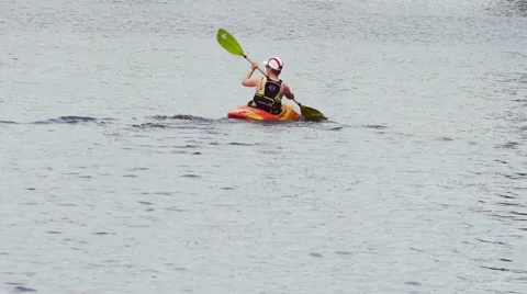 Single kayak row slow motion Stock Footage 53283600