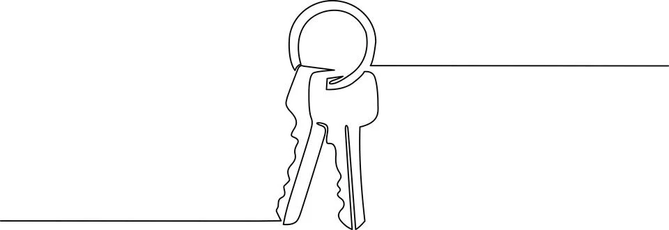 Single key on a surface Vector Stock Illustration