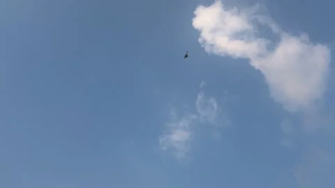 Single Kite Flying in Clear Blue Sky | Minimal Freedom Concept Background 4K Stock Footage 332752703