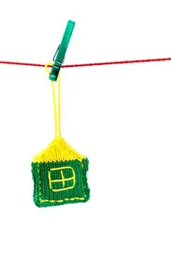 Single knitted house Stock Photos