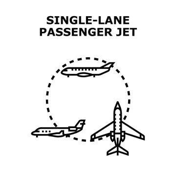 Single lane passenger jet concept illustration Stock Illustration