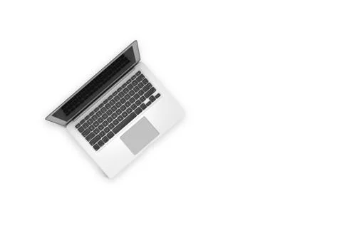 Single Laptop on White Background Stock Illustration
