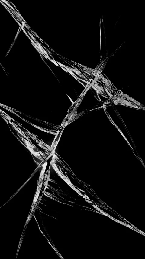 Single large crack on glass screen Stock Footage 337937320