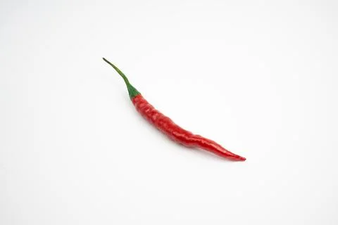Single large red chili. typical Indonesian, isolated on a white background. Stock Photos