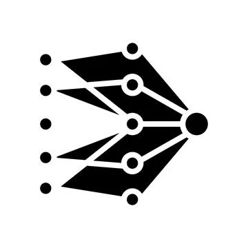 Single layer neural network glyph icon vector illustration Stock Illustration