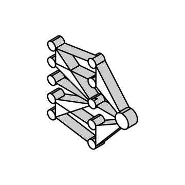 Single layer neural network isometric icon vector illustration Stock Illustration