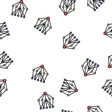 Single layer neural network vector seamless pattern Stockillustratie