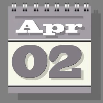 Single leaf daily office and domestic calendar of grey color with open date p Stock Illustration